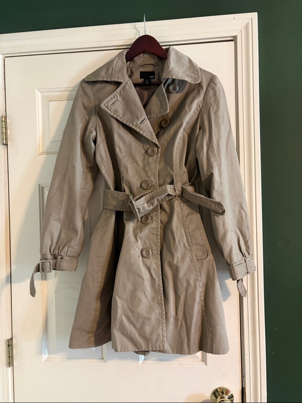 H&M Beige Trench Coat with Waist Belt